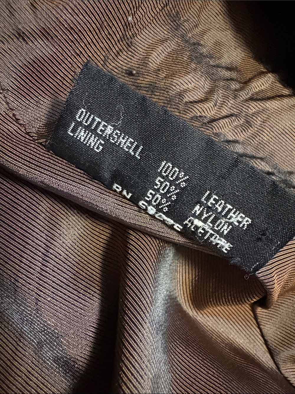 Vintage Wilson’s Leather Dark Brown Distressed Look Leather Belted Jacket - Picture 7 of 8